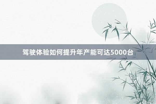 驾驶体验如何提升年产能可达5000台