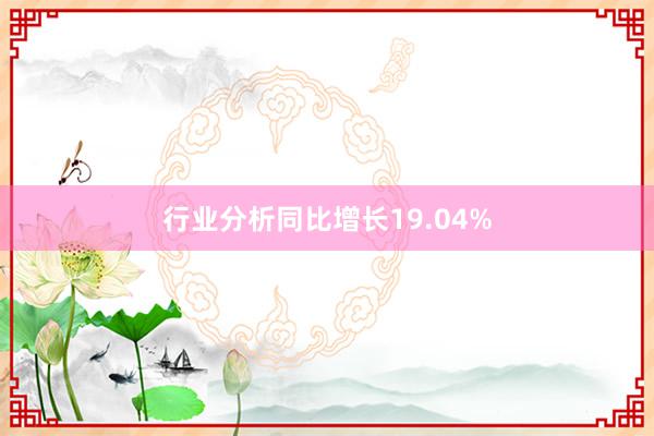 行业分析同比增长19.04%