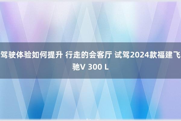 驾驶体验如何提升 行走的会客厅 试驾2024款福建飞驰V 300 L