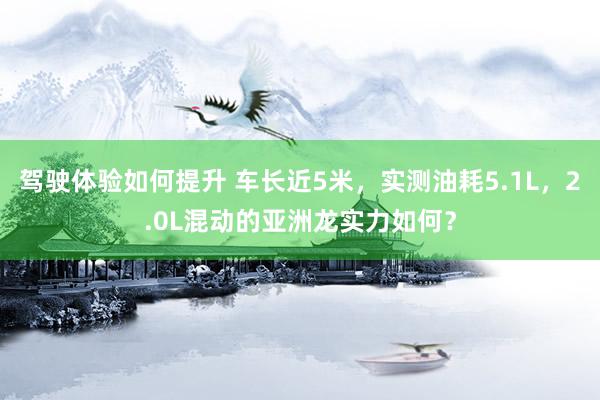 驾驶体验如何提升 车长近5米，实测油耗5.1L，2.0L混动的亚洲龙实力如何？