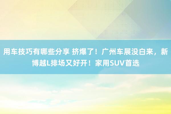 用车技巧有哪些分享 挤爆了！广州车展没白来，新博越L排场又好开！家用SUV首选