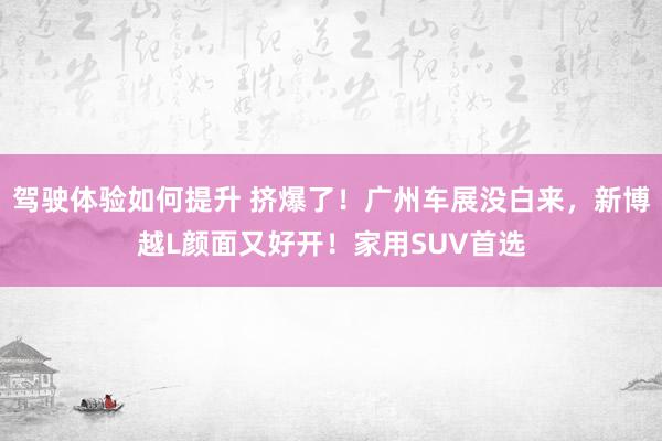 驾驶体验如何提升 挤爆了！广州车展没白来，新博越L颜面又好开！家用SUV首选