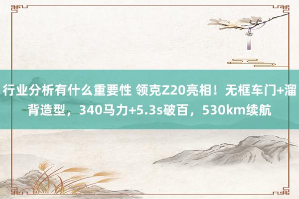 行业分析有什么重要性 领克Z20亮相！无框车门+溜背造型，340马力+5.3s破百，530km续航