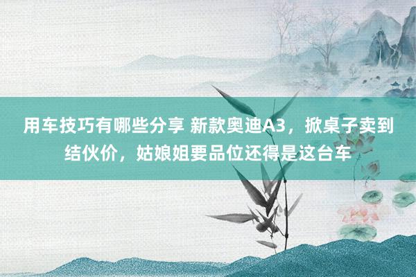 用车技巧有哪些分享 新款奥迪A3，掀桌子卖到结伙价，姑娘姐要品位还得是这台车