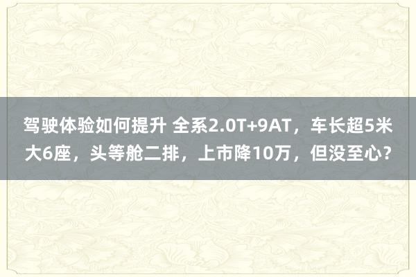 驾驶体验如何提升 全系2.0T+9AT，车长超5米大6座，头等舱二排，上市降10万，但没至心？