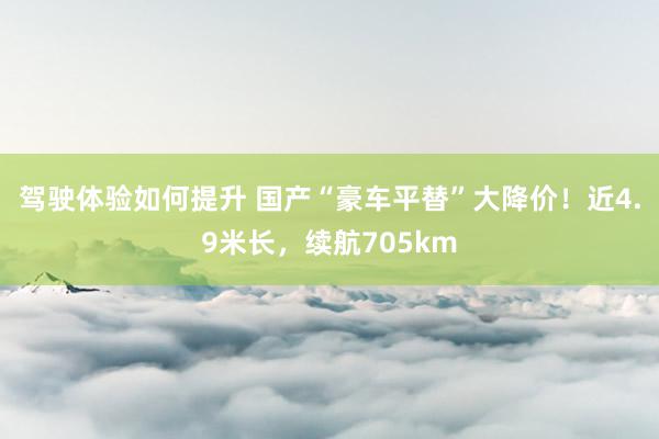 驾驶体验如何提升 国产“豪车平替”大降价！近4.9米长，续航705km