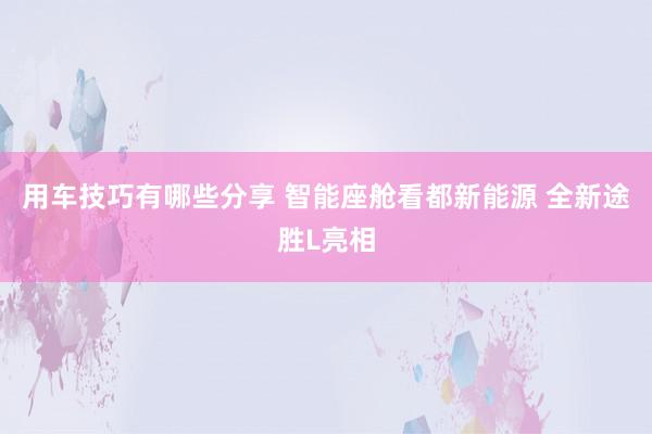 用车技巧有哪些分享 智能座舱看都新能源 全新途胜L亮相