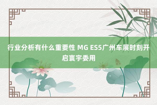 行业分析有什么重要性 MG ES5广州车展时刻开启寰宇委用