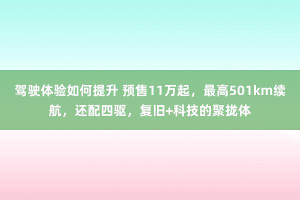 驾驶体验如何提升 预售11万起，最高501km续航，还配四驱，复旧+科技的聚拢体