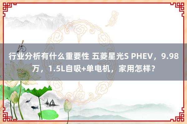 行业分析有什么重要性 五菱星光S PHEV，9.98万，1.5L自吸+单电机，家用怎样？