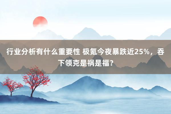 行业分析有什么重要性 极氪今夜暴跌近25%，吞下领克是祸是福？