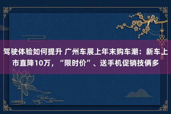 驾驶体验如何提升 广州车展上年末购车潮：新车上市直降10万，“限时价”、送手机促销技俩多