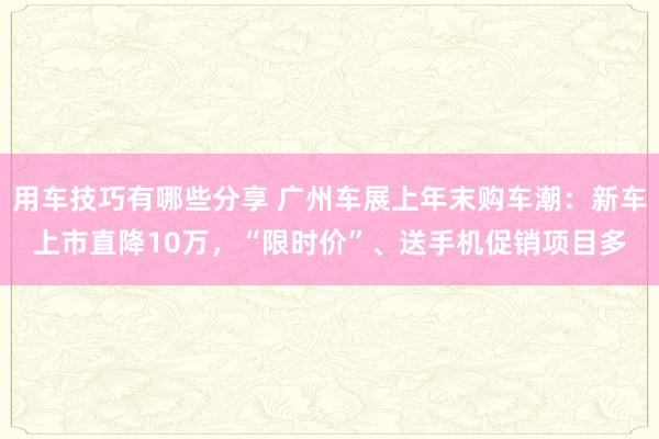 用车技巧有哪些分享 广州车展上年末购车潮：新车上市直降10万，“限时价”、送手机促销项目多