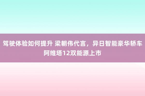 驾驶体验如何提升 梁朝伟代言，异日智能豪华轿车阿维塔12双能源上市