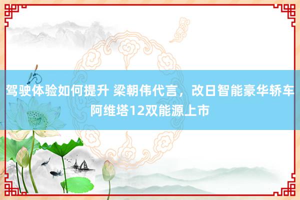 驾驶体验如何提升 梁朝伟代言，改日智能豪华轿车阿维塔12双能源上市