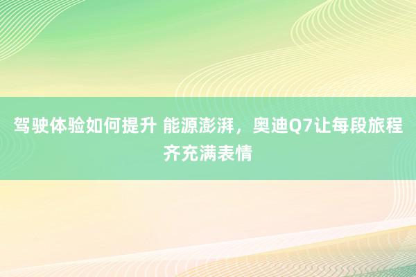 驾驶体验如何提升 能源澎湃，奥迪Q7让每段旅程齐充满表情