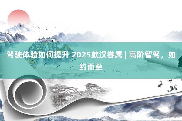 驾驶体验如何提升 2025款汉眷属 | 高阶智驾，如约而至