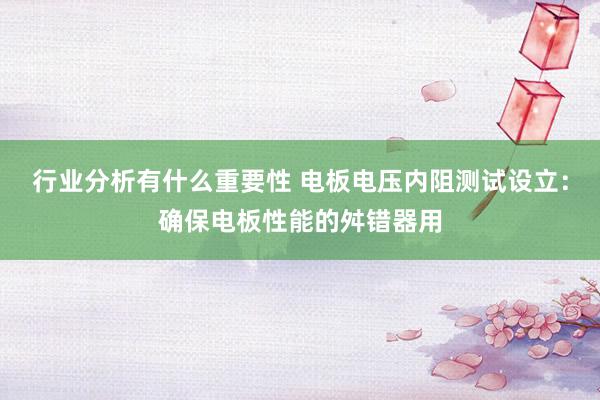 行业分析有什么重要性 电板电压内阻测试设立：确保电板性能的舛错器用