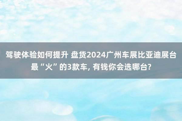 驾驶体验如何提升 盘货2024广州车展比亚迪展台最“火”的3款车, 有钱你会选哪台?