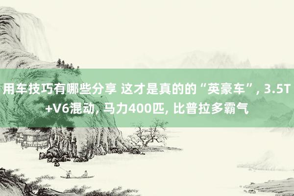 用车技巧有哪些分享 这才是真的的“英豪车”, 3.5T+V6混动, 马力400匹, 比普拉多霸气