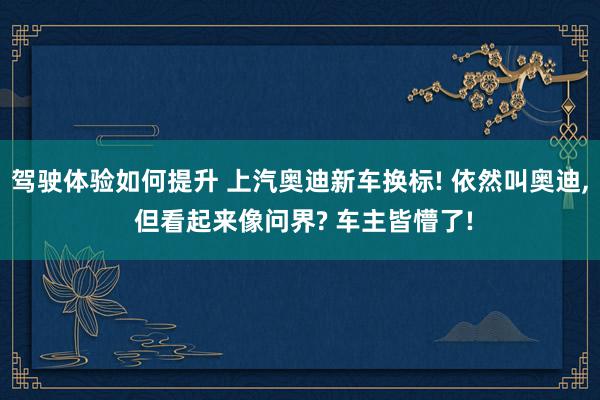 驾驶体验如何提升 上汽奥迪新车换标! 依然叫奥迪, 但看起来像问界? 车主皆懵了!