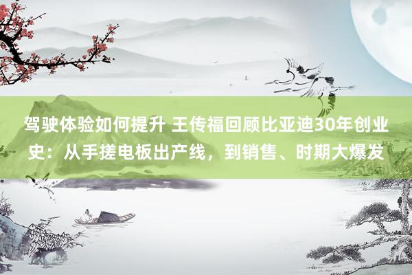 驾驶体验如何提升 王传福回顾比亚迪30年创业史：从手搓电板出产线，到销售、时期大爆发